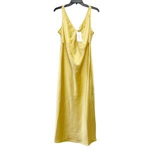 Isabel By Ingrid & Isabel Women's Yellow Satin V Neckline Slip Dress Size s